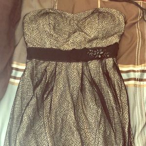 Black overlay cocktail dress